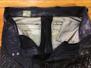 Ultra Rare Green Label Goatskin Langlitz Leathers Motorcycle Pants Usa 36/37 X31