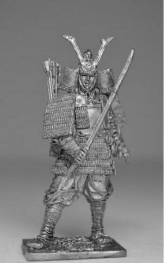 Historical Tin Figures Samurai In Armor With A Sword 12th Century 54mm 1/32 Sa7