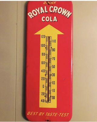 Vintage Royal Crown Thermometer Advertising Sign Cola Soda Antique