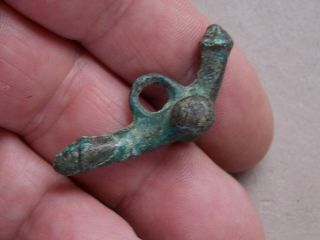 Ancient Roman Era Empire Bronze Double Headed Phallic Pendant Fertility Symbol
