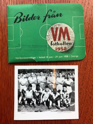 Mega Rare World Cup 1958 Football Soccer Team Photo Folder With All Teams Pele