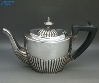 Antique Victorian Good Solid Sterling Silver Bachelors Teapot 280g,  Birm 1896