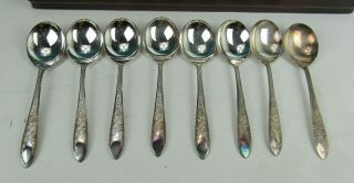 91 PC ROSE AND LEAF National Silver Co Silverplate Flatware Set Case 8