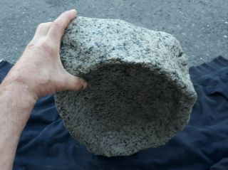 AWESOME Granite Mortar Bowl Wampanoag Indians Martha ' s Vineyard Rare Find 5