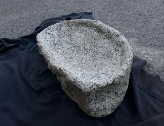 AWESOME Granite Mortar Bowl Wampanoag Indians Martha ' s Vineyard Rare Find 9