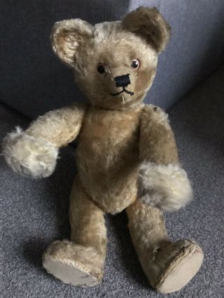 Very RARE 17” Mohair Antique Schuco ' Yes/No ' Bear circa 1950 But Worn Look NR 2