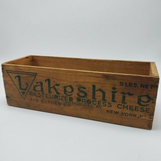 LAKESHIRE 5 Lbs Wooden Cheese Box Vintage RARE 4