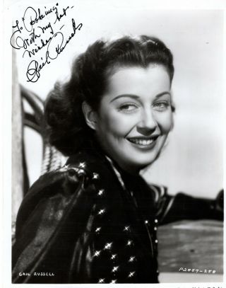 Tragic American Actress Gail Russell,  Vintage Signed Studio Photo.
