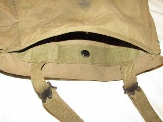 WW2 US Army M1936 Musette Bag,  Khaki Canvas Dated 1943 Atlantic Products Co. 4