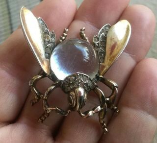 Rare Trifari Sterling Jelly Belly Fly Or Bug Pin