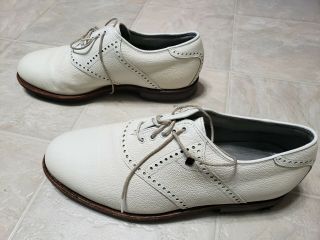 Vintage Footjoy Classics Dry Premiere Mens 10.  5 white Golf Shoes 50672 made usa 2
