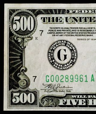 1934 $500 Federal Reserve Note Flawless Crip Gem Bu,  Ultra Rare 3000