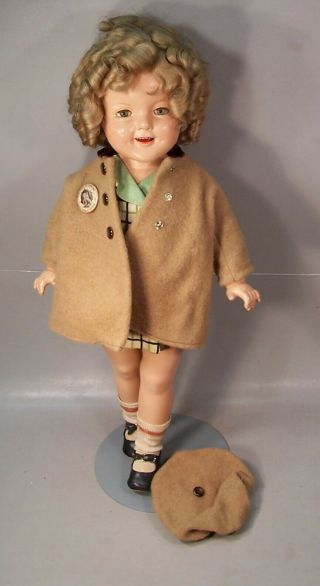 Antique Ideal 21 Inch Shirley Temple Doll,  Outfit,  Diamond Stamp