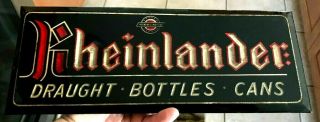 Rare Vintage Rheinlander Beer Toc Tin Over Cardboard Metal Sign Seattle Brg Wa