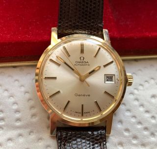 Vintage Omega Geneve Automatic 18k Solid Gold,  Ref;166 070