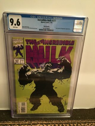 Incredible Hulk 377 Cgc 9.  6 Htf 3rd Print Rare