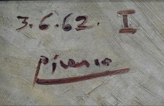 PABLO PICASSO - OIL ON CANVAS,  vintage,  signed,  rare,  art,  cubism 1962 3