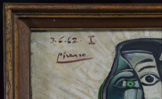 PABLO PICASSO - OIL ON CANVAS,  vintage,  signed,  rare,  art,  cubism 1962 5