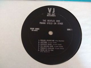 The Beatles and Frank IField RARE Vinyl LP Vee Jay records BLACK LABEL VJLP 1085 3