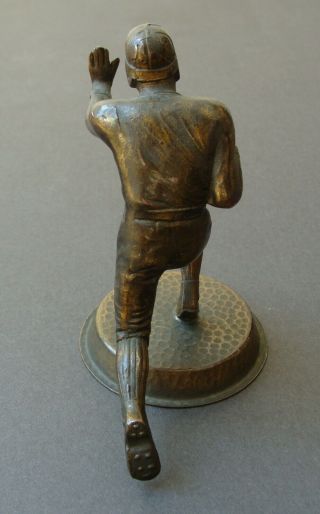 1920 ' s Vintage Antique Football Sculpture Stiff Arming Runner Bronze 4