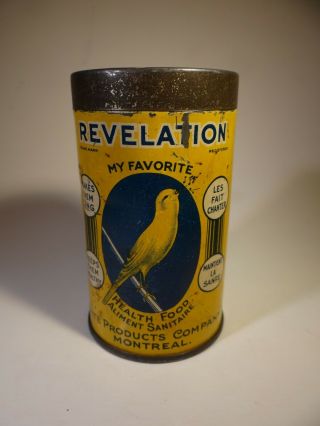 Canary Bird Food Seed Revelation Tin Container 5