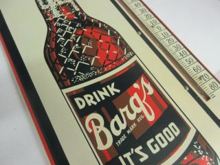 VINTAGE ADVERTISING BARQ ' S ROOT BEER SODA LARGE STORE TIN THERMOMETER 671 - V 4