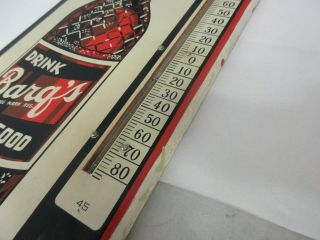 VINTAGE ADVERTISING BARQ ' S ROOT BEER SODA LARGE STORE TIN THERMOMETER 671 - V 7