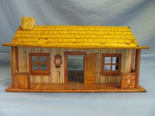Vintage Marx Tin Litho Western Play Set House