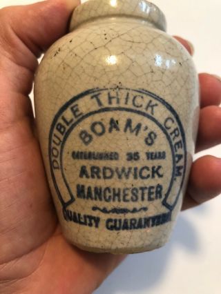 Antique Boam’s Ardwick Manchester Double Thick Cream Miniature Crock 5
