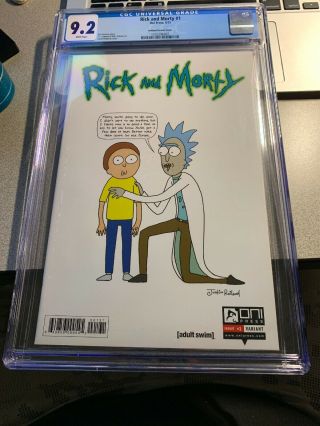 Rick And Morty Comic 1 Justin Roiland 1:50 Variant Cgc 9.  2,  So Rare