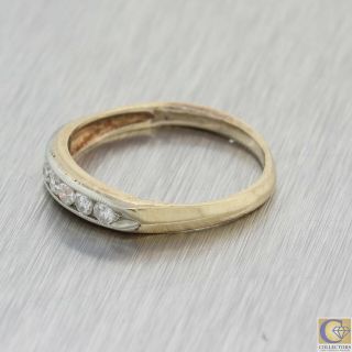 1930s Antique Art Deco 14k Yellow Gold 0.  30ctw Diamond Wedding Band Ring A8 4