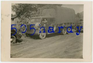 Wwii Us Gi Photo - Crew Cab Truck Marked W/ 213th Di Fort Indiantown Gap Pa.  1
