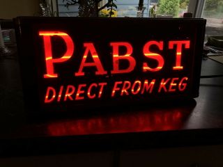 Vintage Pabst Direct From Keg Blue Ribbon Countertop Neon Sign Art Deco 1940’s?