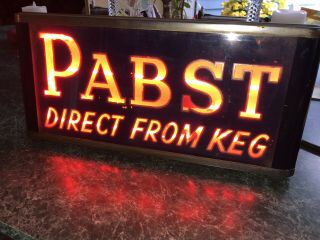 Vintage Pabst Direct From Keg Blue Ribbon Countertop Neon Sign Art Deco 1940’s? 2
