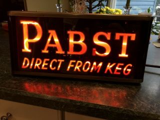 Vintage Pabst Direct From Keg Blue Ribbon Countertop Neon Sign Art Deco 1940’s? 8