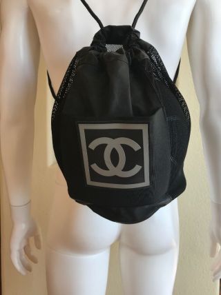 Vintage Chanel Basketball 2004 With Black Mesh Backpack Bag 2