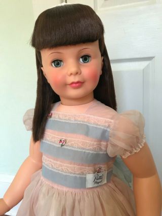 Ideal Black - Cherry Patti Playpal Doll And Rare Organza Party Dress