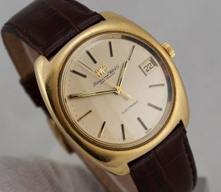 VINTAGE IWC ELECTRONIC 18K GOLD WITH DATE TUNING FORK ALL - FROM 1970 ' S 11