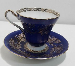 Royal Stafford cobalt blue and gold tea set,  cup and saucer,  England bone china 3