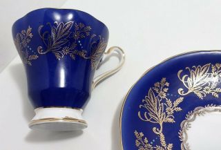 Royal Stafford cobalt blue and gold tea set,  cup and saucer,  England bone china 5