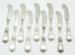 9 REED & BARTON STERLING SILVER FLAT HANDLE BUTTER KNIFE FRANCIS I OLD MARK 5388 2