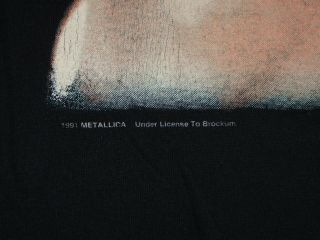 METALLICA Off To Never Never Land 1991 Rock Concert Tour T - Shirt L Enter Sandman 2