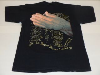 METALLICA Off To Never Never Land 1991 Rock Concert Tour T - Shirt L Enter Sandman 4