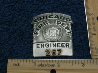 Vintage Chicago Fire Department Fireman Firefighter Engineer Breast Badge