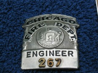 VINTAGE CHICAGO FIRE DEPARTMENT FIREMAN FIREFIGHTER ENGINEER BREAST BADGE 5