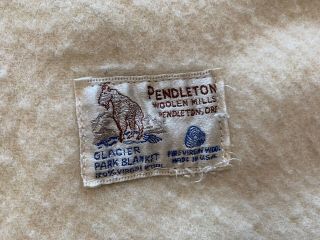 USA Vintage Pendleton Oregon Glacier Park Wool Striped Blanket 83 1/2 