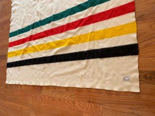 USA Vintage Pendleton Oregon Glacier Park Wool Striped Blanket 83 1/2 