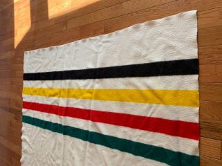 USA Vintage Pendleton Oregon Glacier Park Wool Striped Blanket 83 1/2 