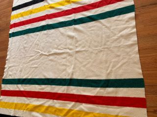 USA Vintage Pendleton Oregon Glacier Park Wool Striped Blanket 83 1/2 