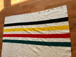 USA Vintage Pendleton Oregon Glacier Park Wool Striped Blanket 83 1/2 